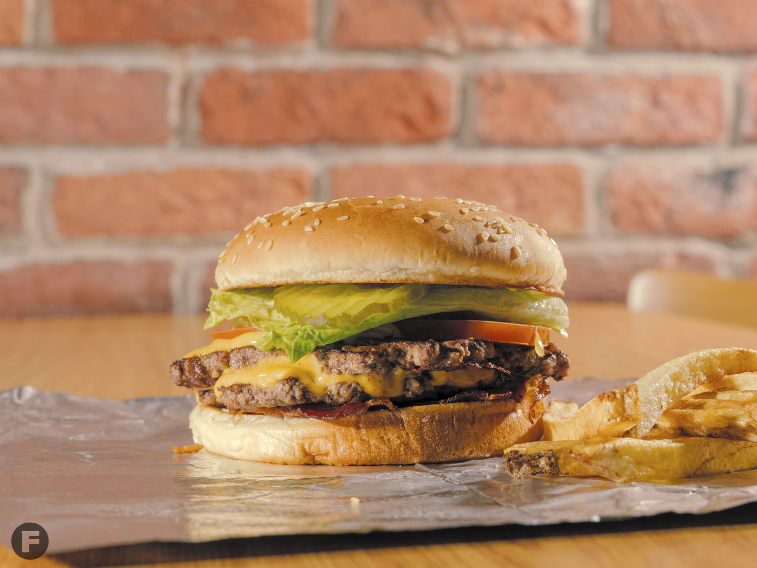 Double Bacon Cheeseburger at Mad Cow